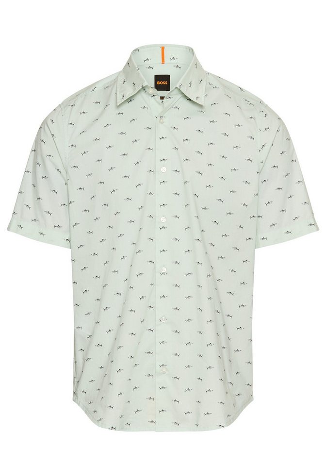 BOSS ORANGE Kurzarmhemd Rash mit durchgehenden Logoprint BOSS ORANGE Kurzarmhemd Rash mit durchgehenden Logoprint von BOSS ORANGE