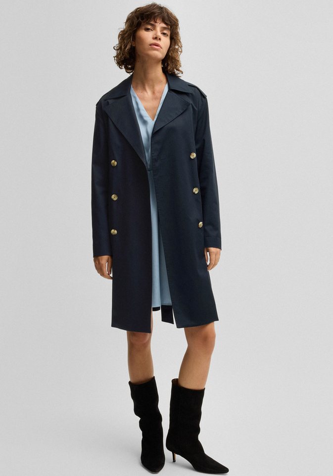 BOSS ORANGE Kurzmantel Cotrench Premium Damenmode mit Schulterriegeln und Taillengürtel, klassischer Trenchcoat von BOSS ORANGE