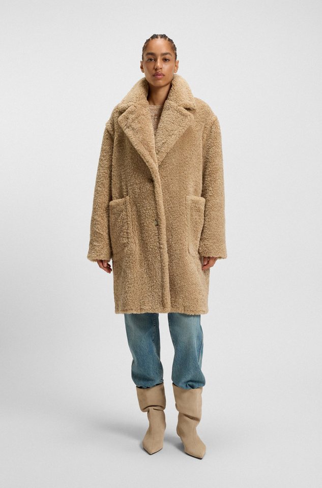 BOSS ORANGE Kurzmantel Catedy Premium Damenmode aus softem Teddy, Relaxed Fit von BOSS ORANGE
