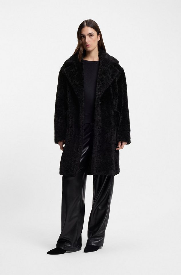 BOSS ORANGE Kurzmantel Catedy Premium Damenmode aus softem Teddy, Relaxed Fit von BOSS ORANGE