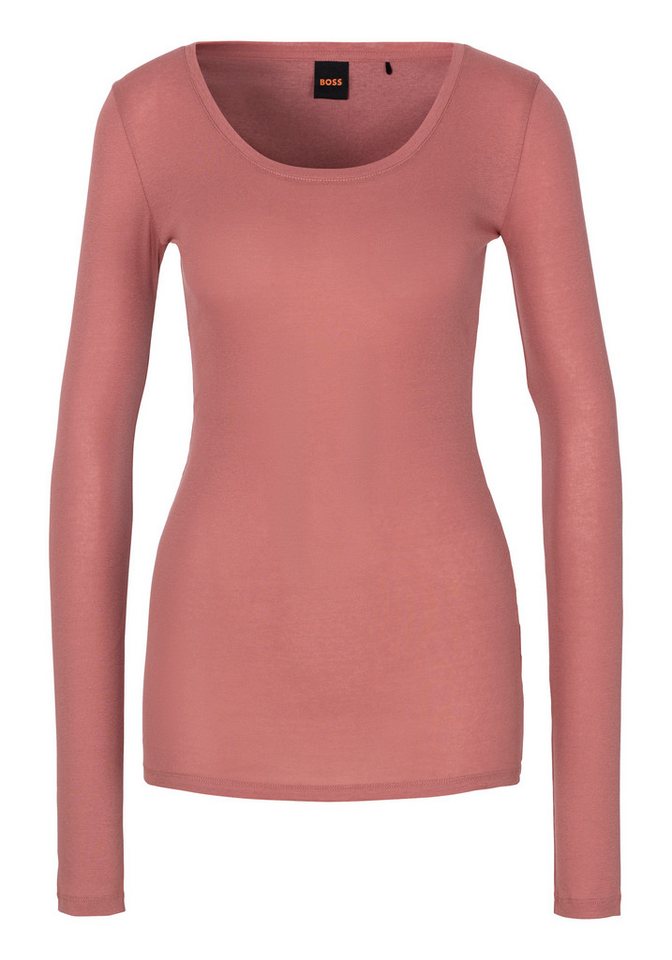 BOSS ORANGE Langarmshirt Elayer Premium Damenmode mit tiefem Ausschnitt von BOSS ORANGE