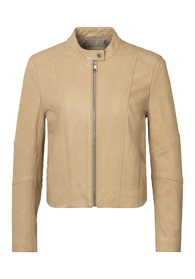 BOSS ORANGE Lederjacke C_Saleste Premium Damenmode mit verstärkten Ärmelpartien von BOSS ORANGE