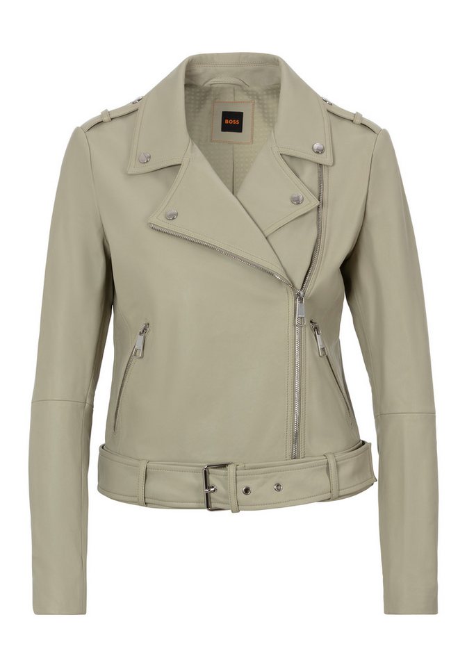 BOSS ORANGE Lederjacke Sameli Premium Damenmode mit Ziergürtel von BOSS ORANGE