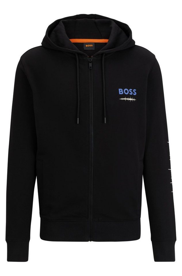 BOSS ORANGE Kapuzenfleecejacke ZeGrafix mit großem Aufdruck auf dem Rücken von BOSS ORANGE