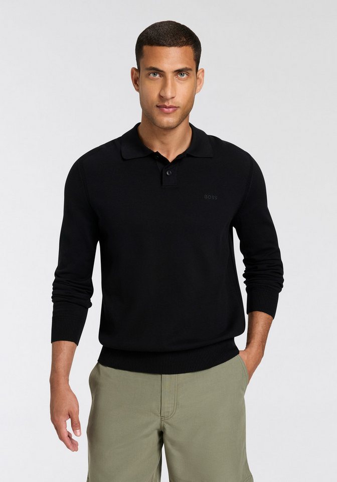 BOSS ORANGE Polokragenpullover Asac mit Logo-Stickerei von BOSS ORANGE