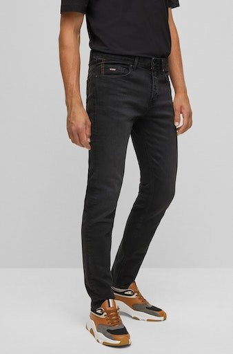 BOSS ORANGE Tapered-fit-Jeans Taber BC P mit Leder-Badge von BOSS ORANGE