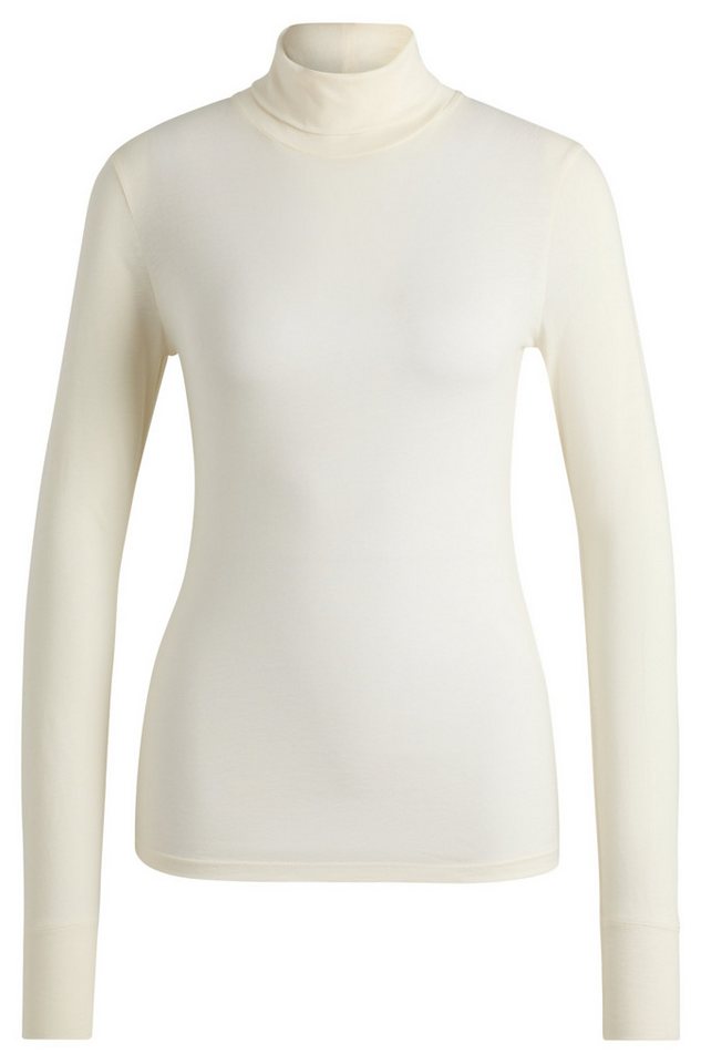 BOSS ORANGE Langarmshirt Emerie Premium Damenmode Premium Basic, hochwertige atmungsaktive Qualität, Stehkragen, Rolli von BOSS ORANGE