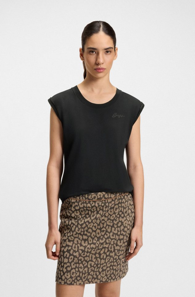 BOSS ORANGE Rundhalsshirt Elai Premium Damenmode im Relaxed Fit, ärmellos von BOSS ORANGE