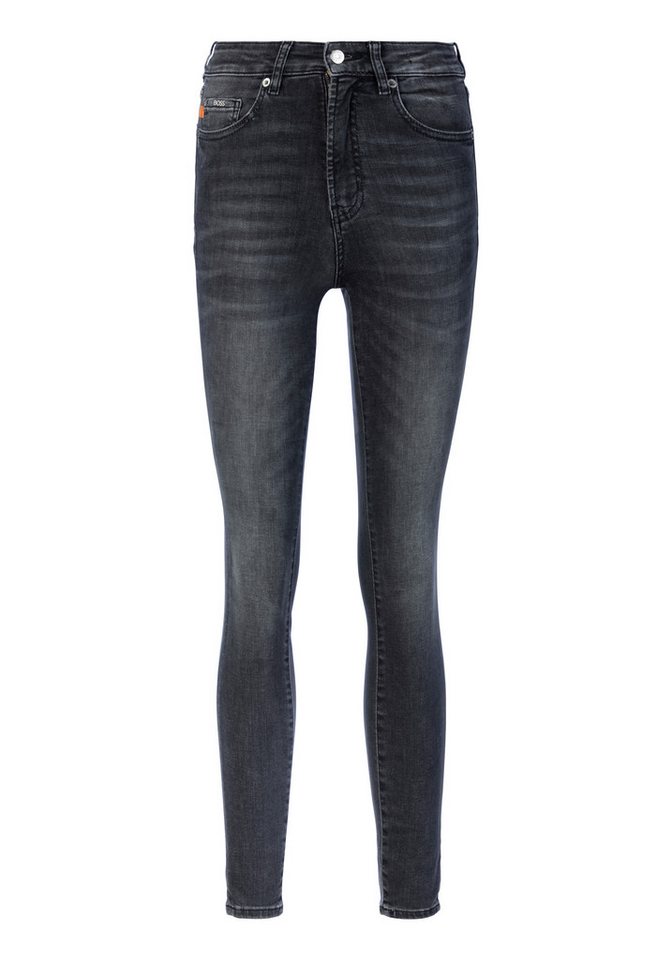 BOSS ORANGE Slim-fit-Jeans Maye High Rise Slim Premium Damenmode mit BOSS Leder-Badge von BOSS ORANGE