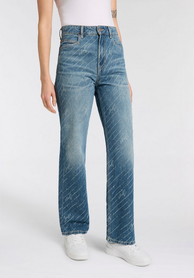BOSS ORANGE Straight-Jeans Ada High Rise Slim Premium Damenmode mit All-Over Druck von BOSS ORANGE