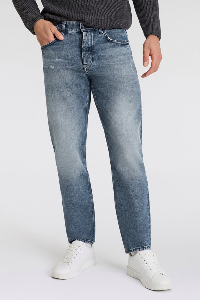 BOSS ORANGE Straight-Jeans TROY BO-BF mit BOSS Leder-Badge BOSS ORANGE Straight-Jeans TROY BO-BF mit BOSS Leder-Badge von BOSS ORANGE