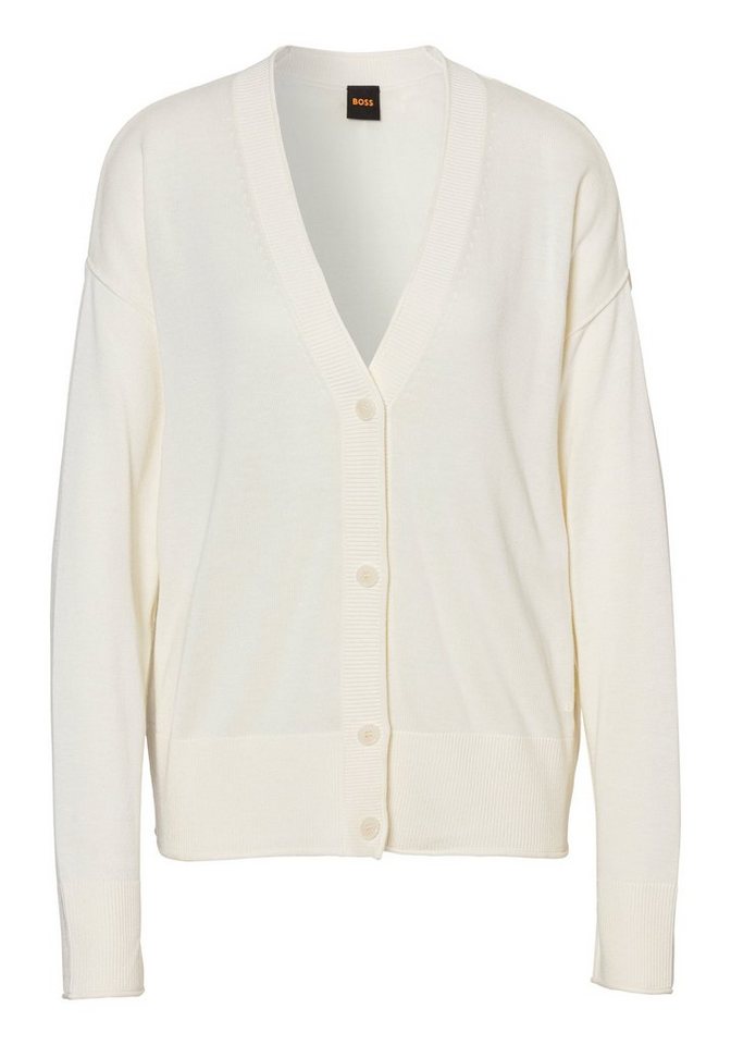 BOSS ORANGE Strickjacke C_Feda Premium Damenmode mit tiefem V-Ausschnitt von BOSS ORANGE