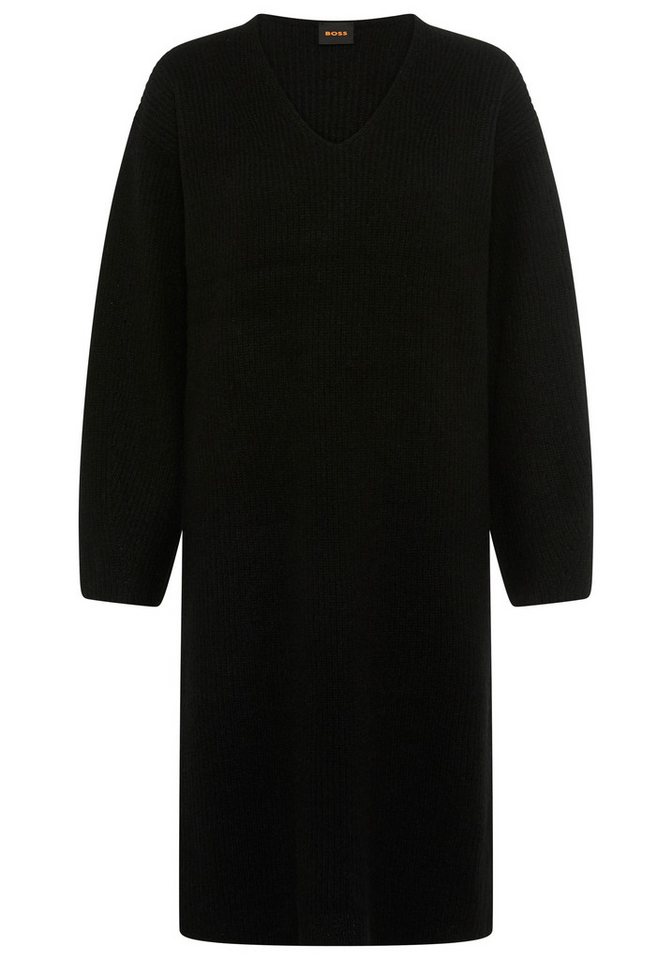 BOSS ORANGE Strickkleid Fusil Premium Damenmode mit V-Ausschnitt & Ajourdetails von BOSS ORANGE