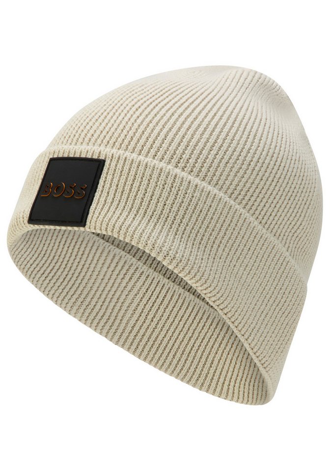 BOSS ORANGE Strickmütze Foxxy Hat mit Label-Aufnäher von BOSS ORANGE