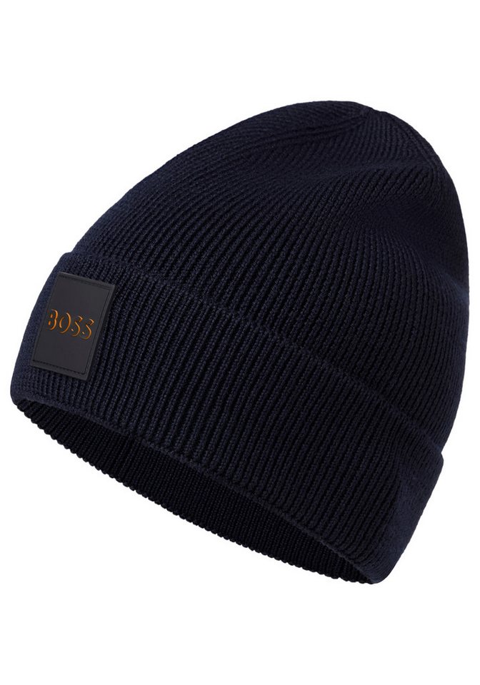 BOSS ORANGE Strickmütze Foxxy Hat mit Label-Aufnäher von BOSS ORANGE