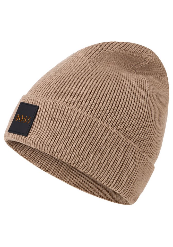 BOSS ORANGE Strickmütze Foxxy Hat mit Label-Aufnäher von BOSS ORANGE