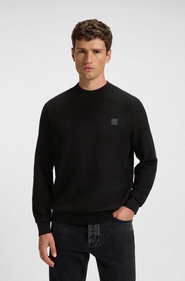 BOSS ORANGE Strickpullover Anion Rundhalsausschnitt, Regular Fit, BOSS-Label von BOSS ORANGE