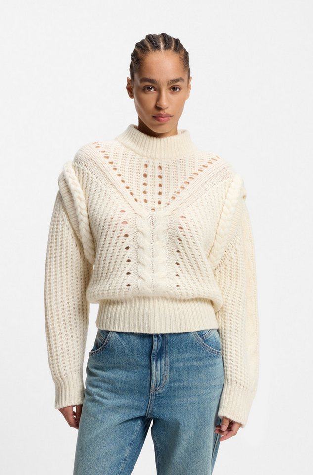 BOSS ORANGE Strickpullover Fasta Premium Damenmode mit Stehkragen, Alpaka-Wolle von BOSS ORANGE
