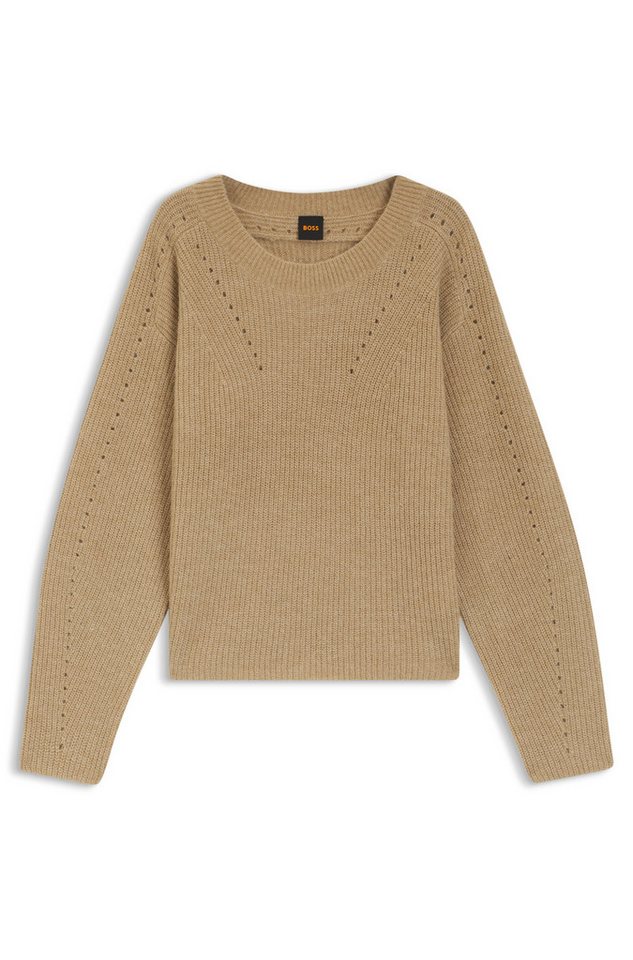 BOSS ORANGE Strickpullover Fenne Premium Damenmode mit Ajourlochmuster BOSS ORANGE Strickpullover Fenne Premium Damenmode mit Ajourlochmuster von BOSS ORANGE