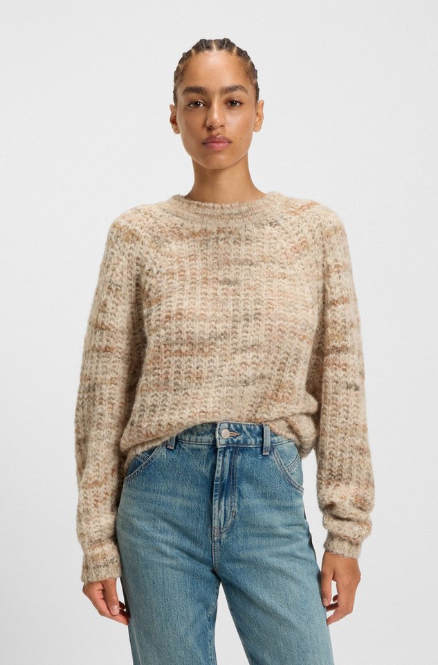BOSS ORANGE Strickpullover Fiambella Premium Damenmode Rundhalsausschnitt, mit Alpaka-Wolle von BOSS ORANGE