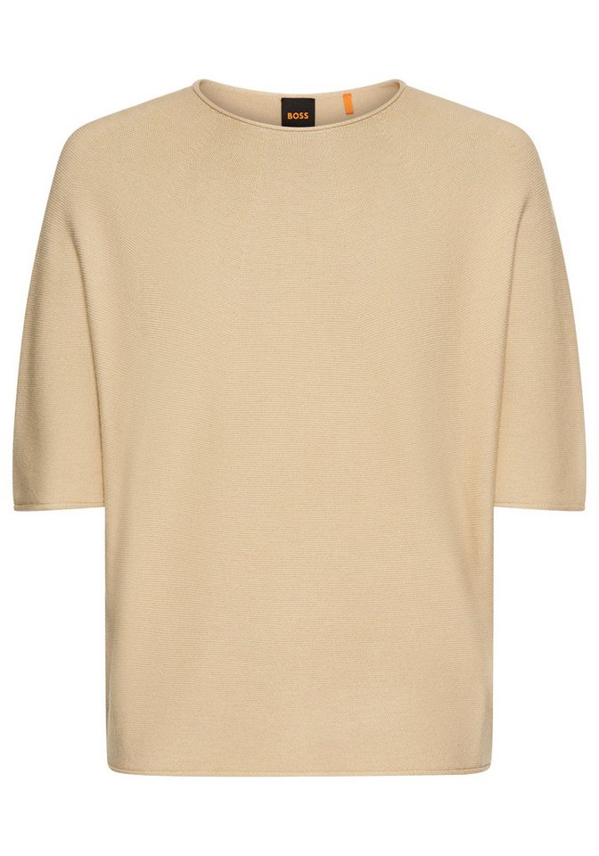 BOSS ORANGE Strickpullover Flambers Premium Damenmode mit BOSS Logo-Charm, 3D Strickoptik von BOSS ORANGE