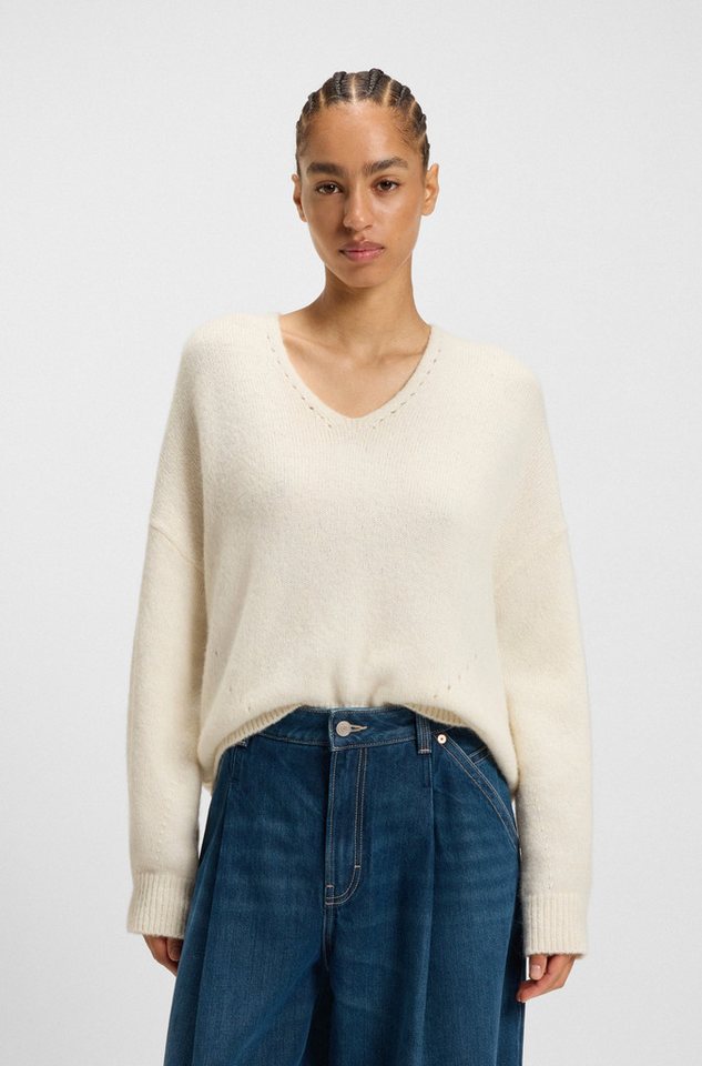 BOSS ORANGE Strickpullover Fondyssa Premium Damenmode im Relaxed Fit, V-Ausschnitt von BOSS ORANGE