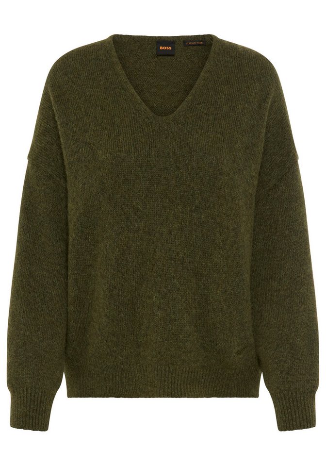 BOSS ORANGE Strickpullover Fondyssa Premium Damenmode im Relaxed Fit, V-Ausschnitt von BOSS ORANGE