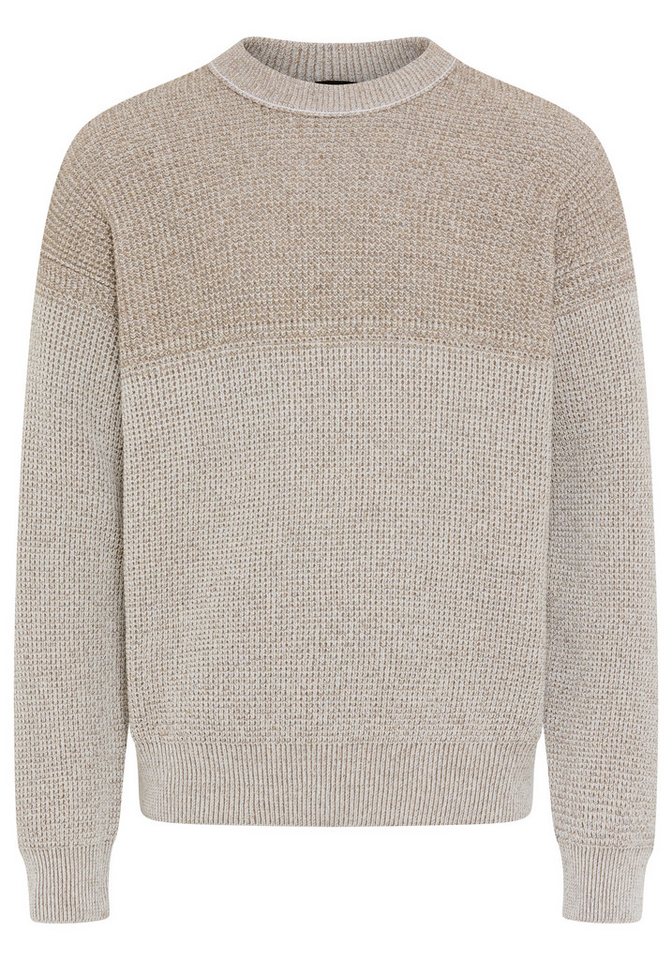 BOSS ORANGE Strickpullover Kartney Rundhalsausschnitt, Regular Fit, Strukturstrick mit Farbverlauf von BOSS ORANGE