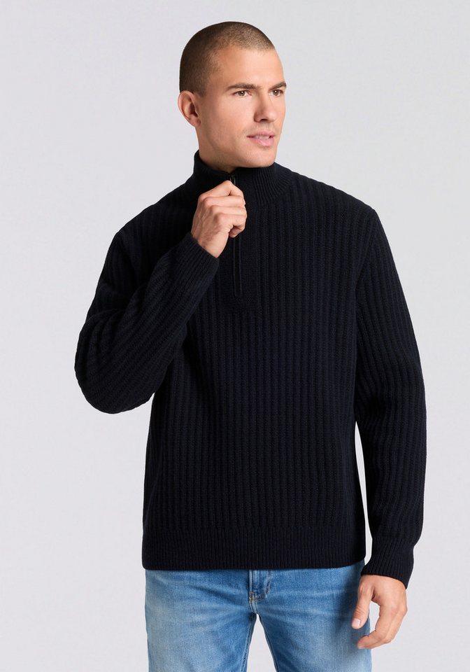 BOSS ORANGE Strickpullover Kwinter Troyer-Kragen, Rippstrick, relaxed fit von BOSS ORANGE