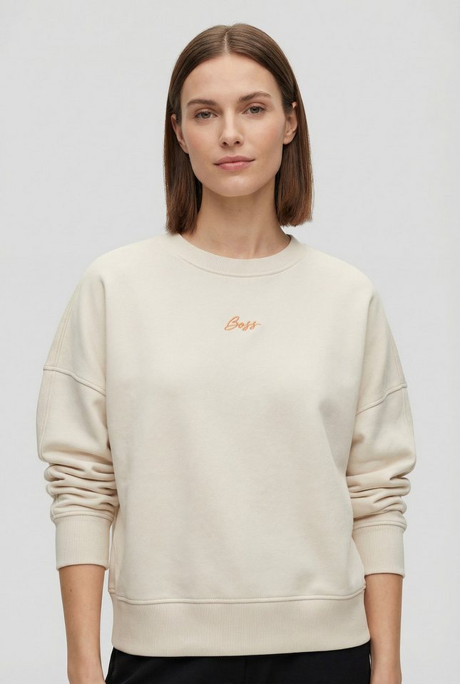 BOSS ORANGE Sweater Ever Premium Damenmode mit Logostickerei, aus Baumwolle von BOSS ORANGE