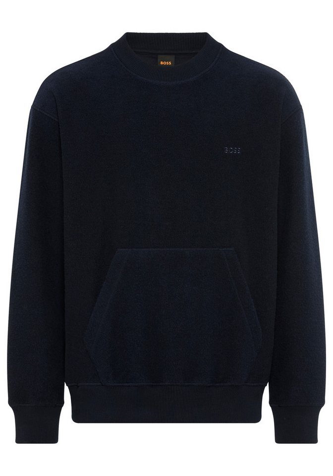 BOSS ORANGE Sweatshirt Rundhalsausschnitt, Regular Fit, Kängurutasche von BOSS ORANGE