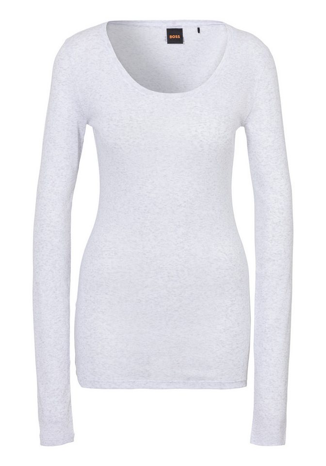 BOSS ORANGE Langarmshirt Elayer Premium Damenmode mit tiefem Ausschnitt von BOSS ORANGE