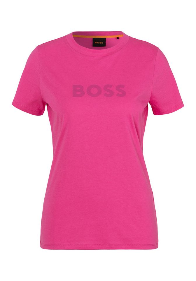 BOSS ORANGE T-Shirt C_Elogo Premium Damenmode mit kontrastfarbenem BOSS-Schriftzug von BOSS ORANGE