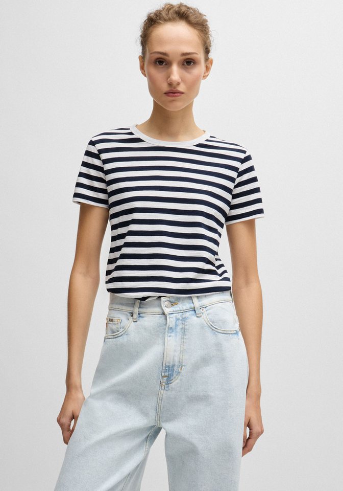 BOSS ORANGE T-Shirt Esla Striped Premium Damenmode Premium Damenmode, im gestreiften Design von BOSS ORANGE
