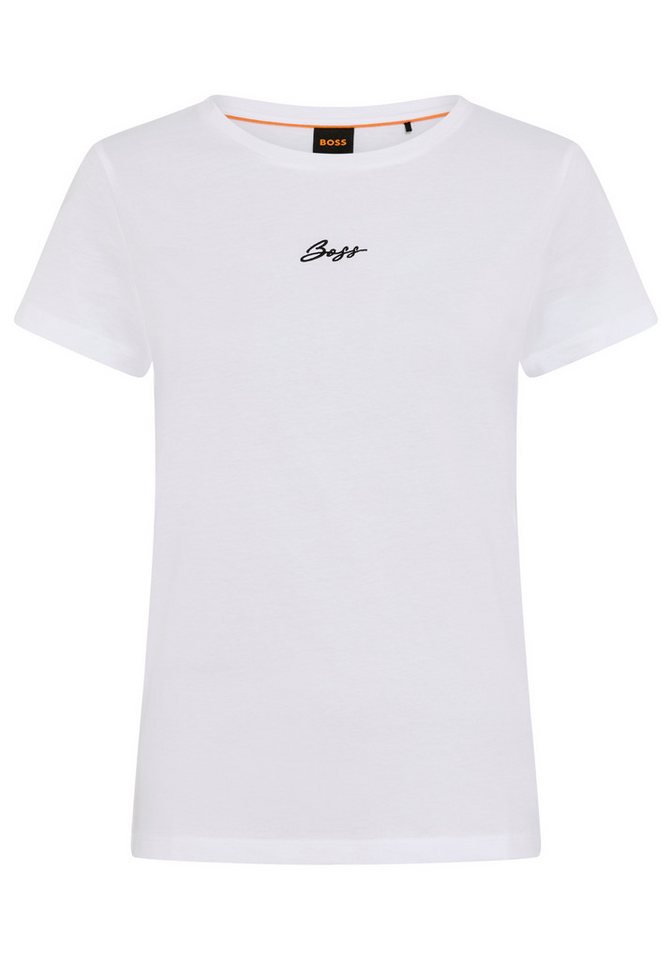 BOSS ORANGE T-Shirt Elove Embro Premium Damenmode mit Rundhals, Slim Fit von BOSS ORANGE