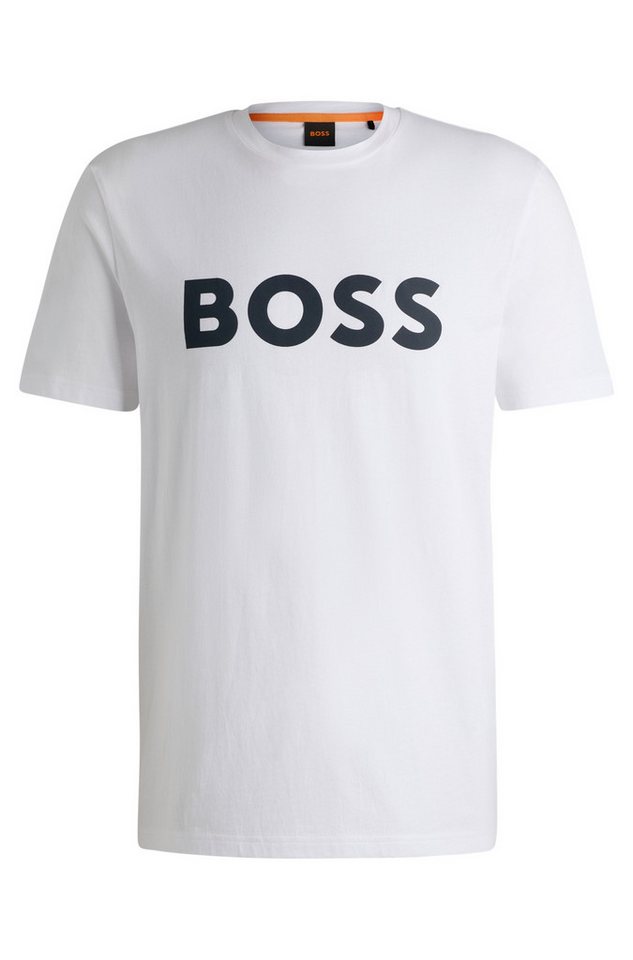 BOSS ORANGE T-Shirt Thinking 1 10246016 01 mit großem BOSS Druck auf der Brust von BOSS ORANGE