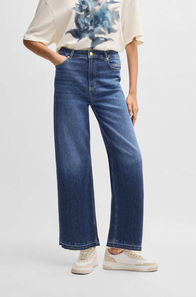 BOSS ORANGE Weite Jeans Marlene High Rise, High Waist Premium Damenmode (BOSS ORANGE DENIM) weite Beinfom, cropped von BOSS ORANGE