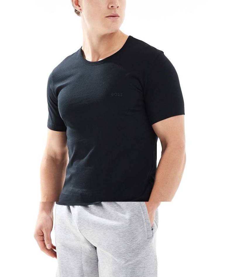 BOSS Bodywear - 3er-Pack T-Shirts in Weiß, Schwarz und Beige mit Logo von BOSS Orange
