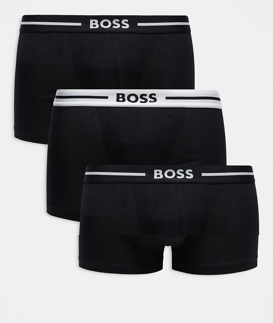 BOSS Bodywear - 3er-Pack markante Unterhosen in Schwarz und mit Allover-Print von BOSS Orange