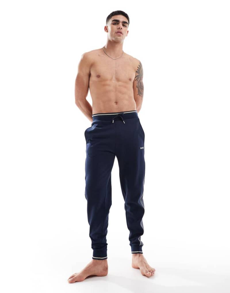 BOSS Bodywear - Jogginghose in Marineblau mit Logo von BOSS Orange