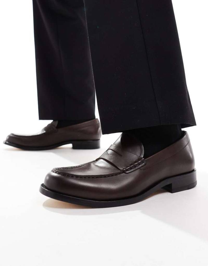 BOSS - Leder-Loafer in Braun mit Flex-Comfort-Sohle von BOSS Orange