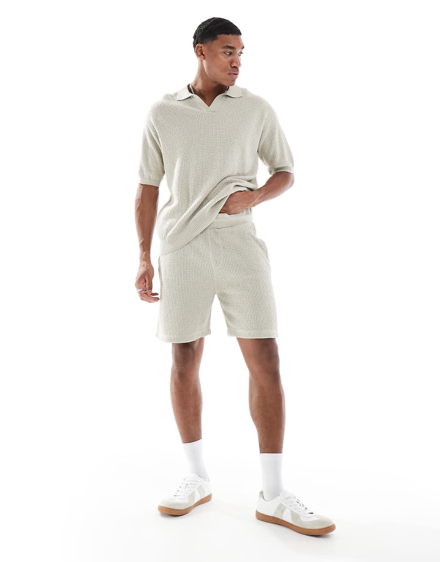 BOSS Orange - Amoffle - Regulär geschnittene Shorts in Creme mit Waffelstruktur-Weiß BOSS Orange - Amoffle - Regulär geschnittene Shorts in Creme mit Waffelstruktur-Weiß von BOSS Orange
