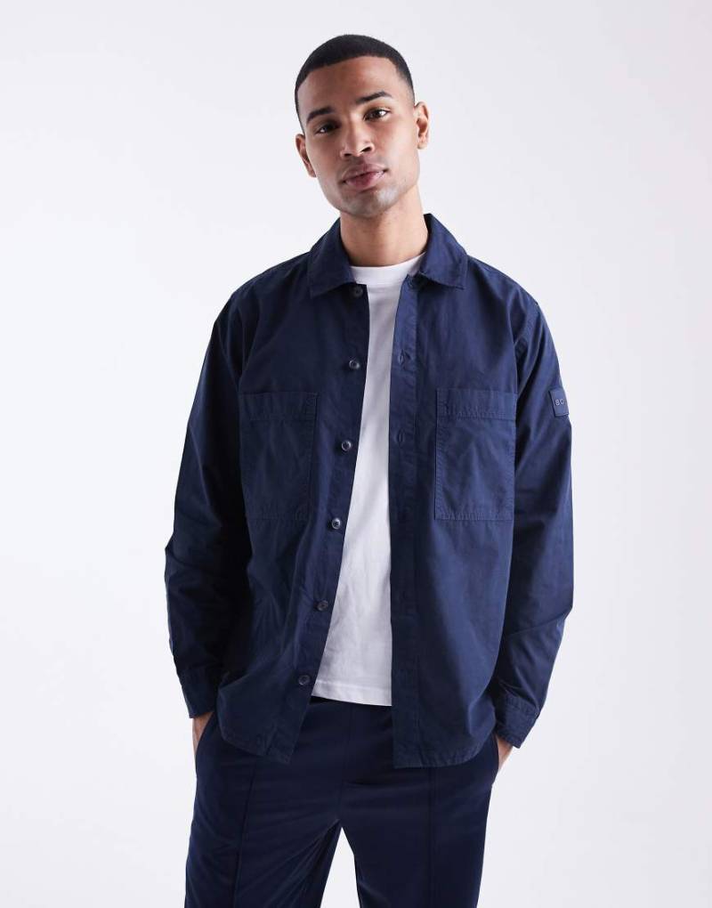 BOSS Orange - Locky - Hemdjacke in Dunkelblau von BOSS Orange