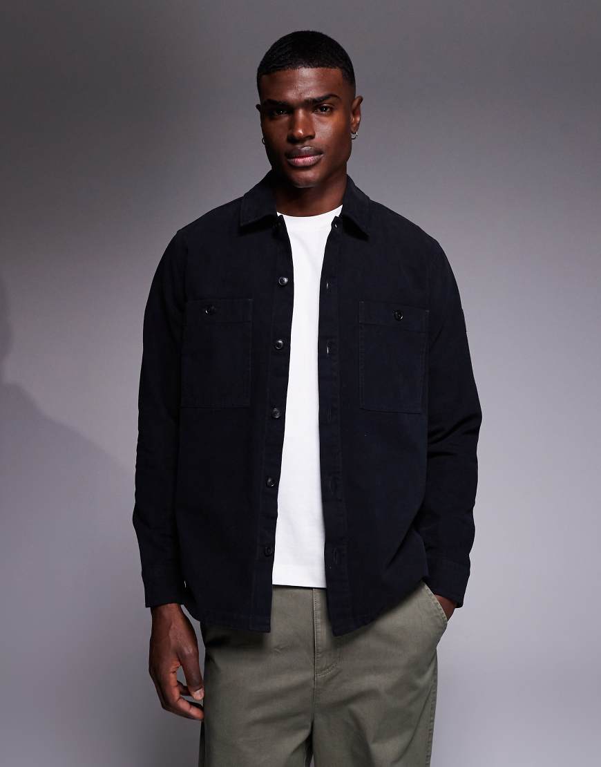 BOSS Orange - Locky - Oversize-Hemdjacke in Schwarz von BOSS Orange