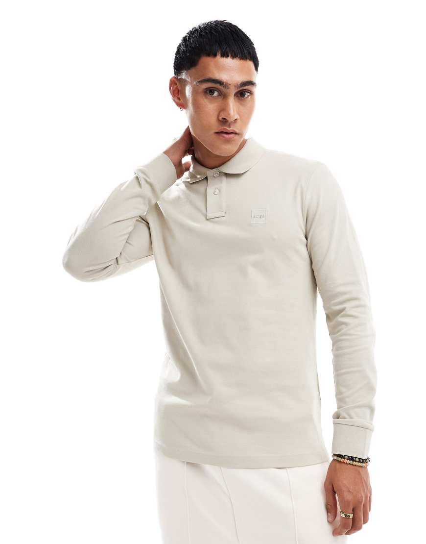 BOSS Orange - Passerby - Langärmliges Polohemd in Beige-Neutral BOSS Orange - Passerby - Langärmliges Polohemd in Beige-Neutral von BOSS Orange