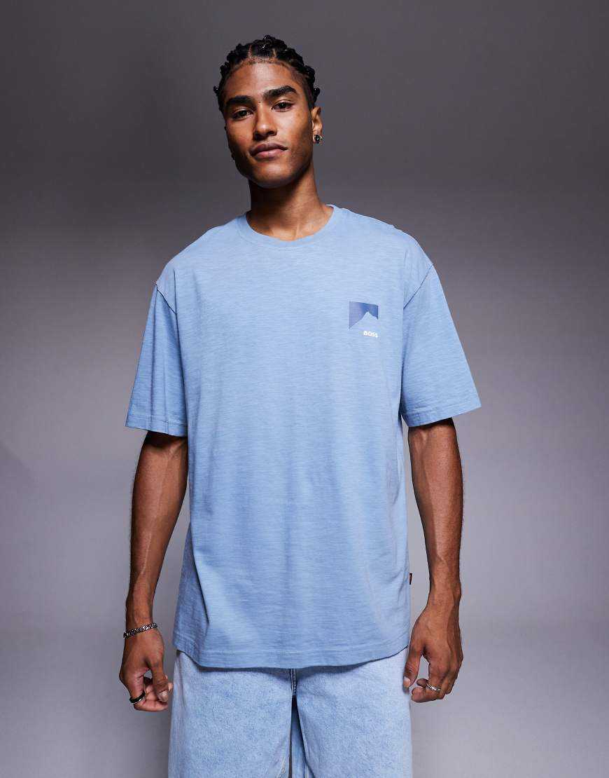 BOSS Orange - Regular Fit T-Shirt mit Polar-Rückenprint in Hellblau von BOSS Orange