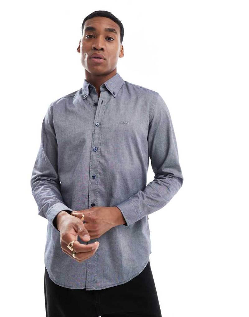 BOSS Orange - Rickert - Langärmliges Oxford-Hemd in Marineblau von BOSS Orange