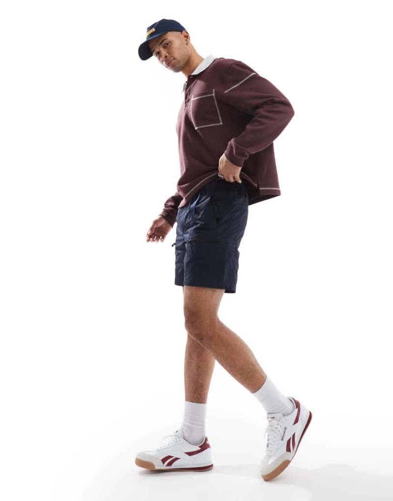 BOSS Orange - Sal - Cargoshorts aus Funktionsnylon in Marineblau mit Gürtel von BOSS Orange