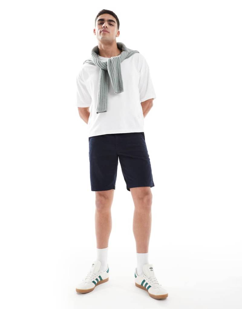 BOSS Orange - Schmal geschnittene Chino-Shorts aus Baumwolle in Marineblau von BOSS Orange
