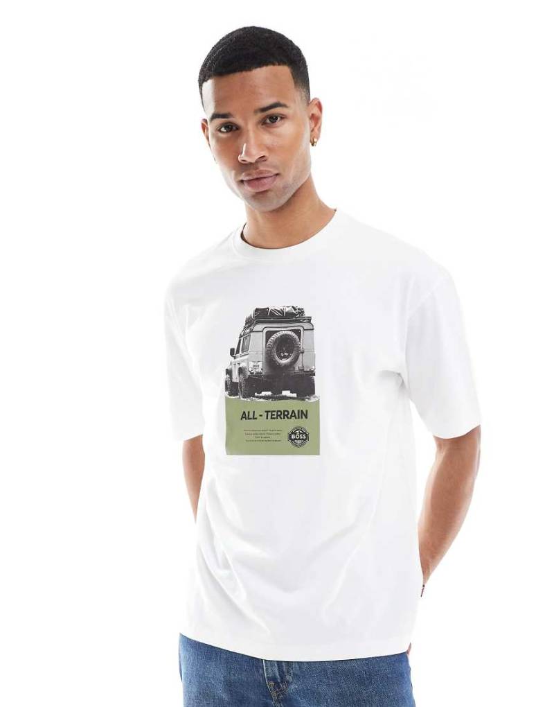 BOSS Orange - T-Shirt in Weiß mit Autografik auf der Brust von BOSS Orange